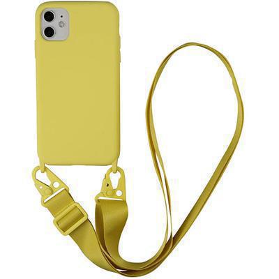 Distribución Funda colgante con cuerda para iPhone 11 Pro Max silicona  premium amarillo